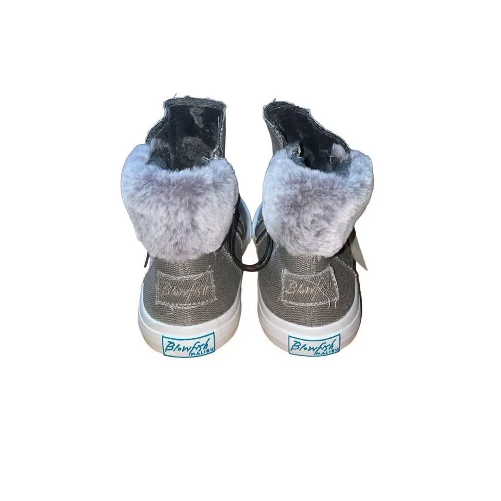 NOT AVAILABLE Blowfish Women’s Mojie Mid Top Sneaker Bootie,Faux Fur Trim Size 6